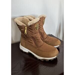 Pajar Brown Winter & Rain Boots with Cream Fur Trim